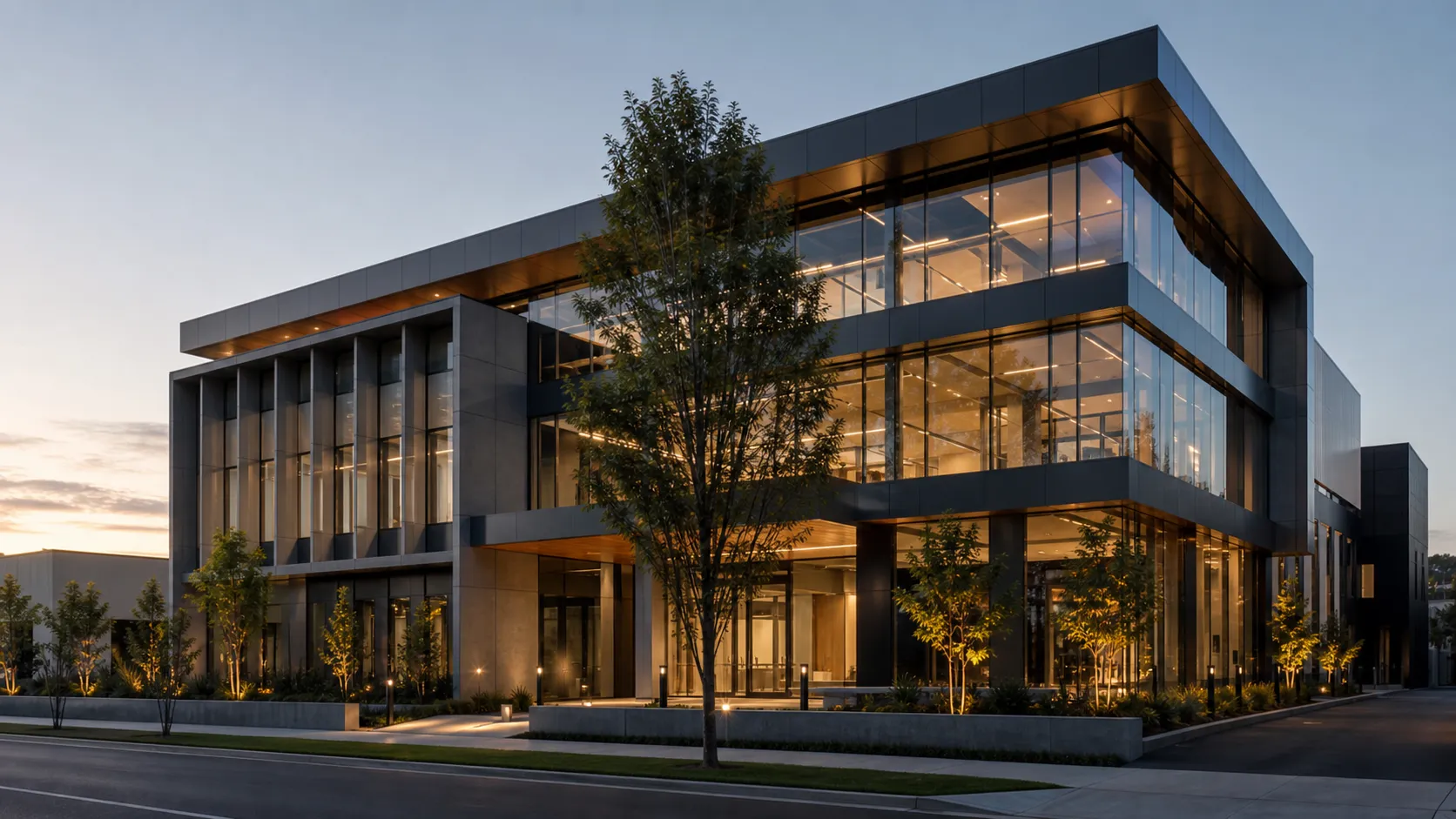 Contemporary architectural materials and home facade concept
